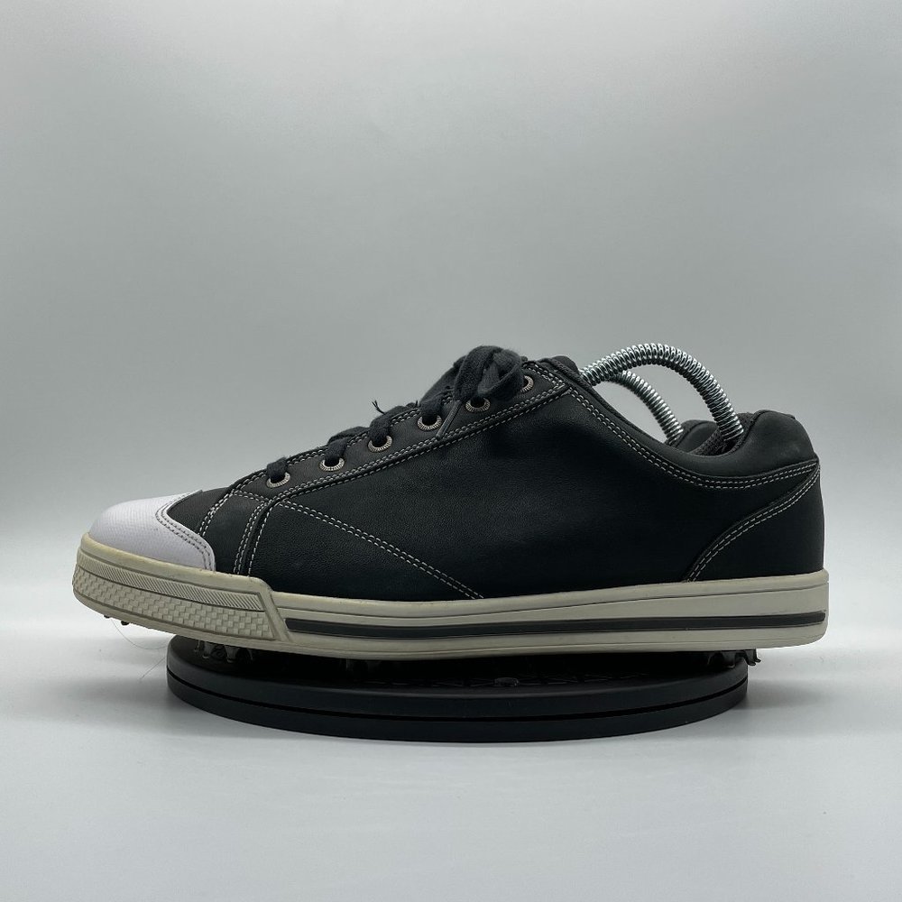 Mens Footjoy FJ Street Black Cap Toe Golf Shoes Size 10 M Black White